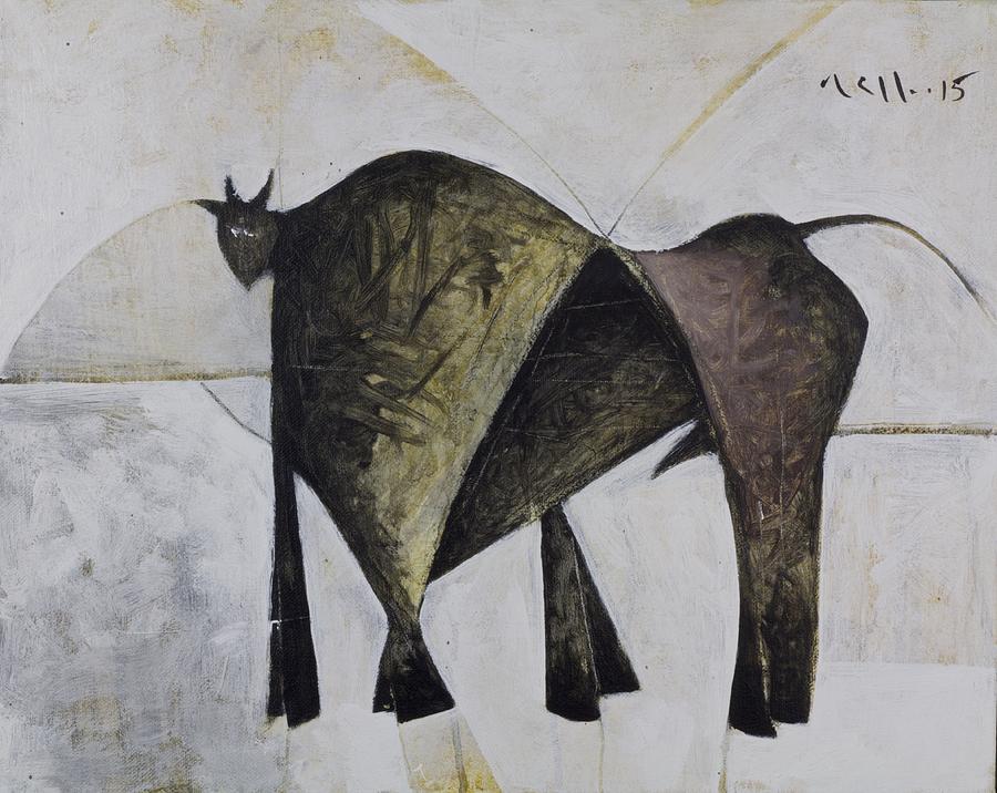 Abstract Painting - ANIMALIA Walking Bull by Mark M  Mellon