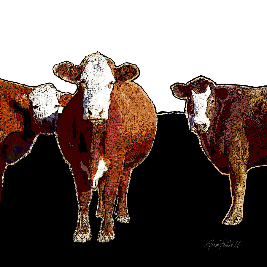 Cow Photograph - Animals Cows Pop Art Three  by Ann Powell