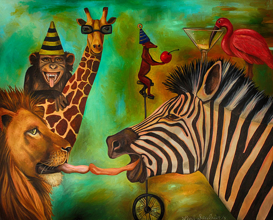 Animals Gone Wild edit 2 Painting by Leah Saulnier The Painting Maniac
