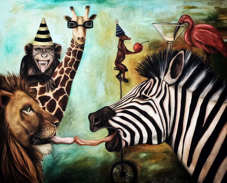 Animals Gone Wild edit 4 Painting by Leah Saulnier The Painting Maniac