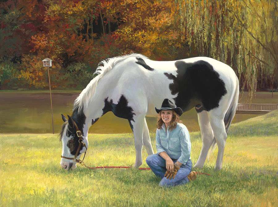 Animal Painting - Anita and Horse by Laurie Snow Hein