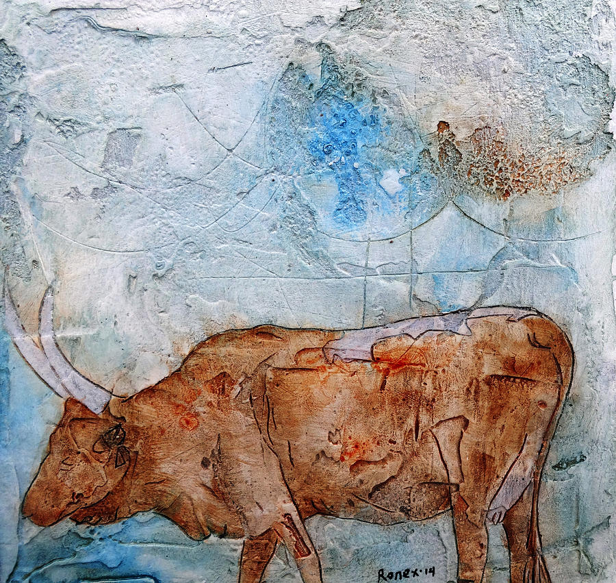 Ankole Cow Painting by Ronex Ahimbisibwe