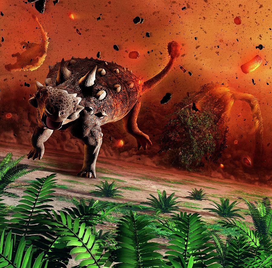 Ankylosaurs Caught In Blast Wave Photograph by Mark Garlick