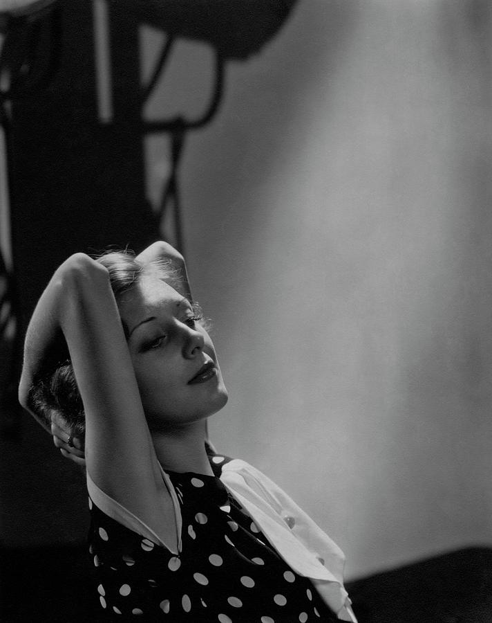 Ann Dvorak With Her Arms Raised Behind Her Head Photograph by William Bolin