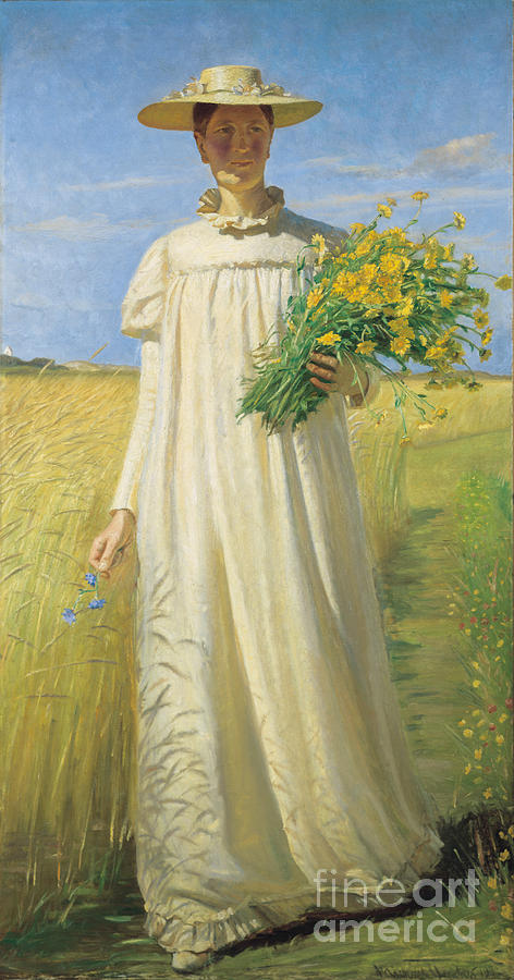 Anna Ancher Returning From The Field Painting