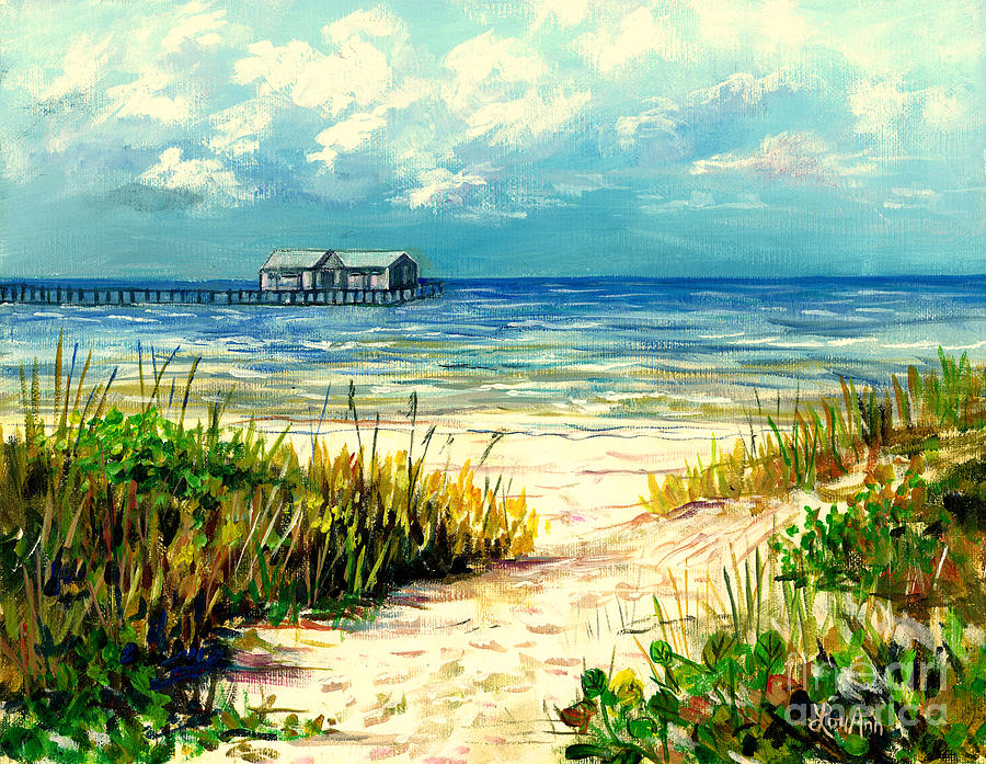 Beach Painting - Anna Maria Island Pier by Lou Ann Bagnall