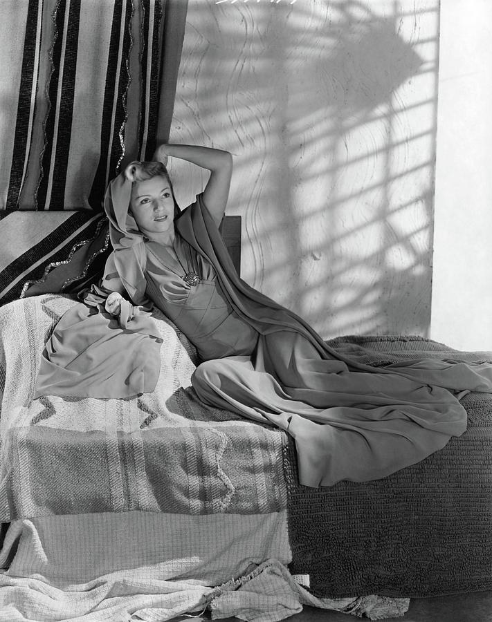 Annabella Reclining In A Crepe Dress Photograph by Horst P. Horst