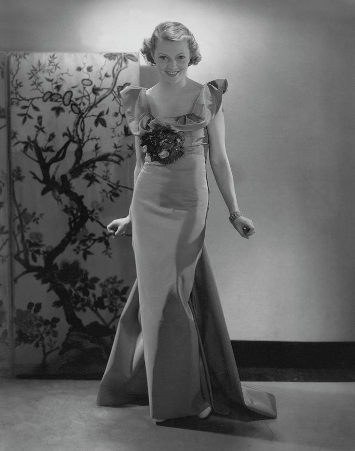 Annabella Wearing A Taffeta Dress Photograph by Edward Steichen