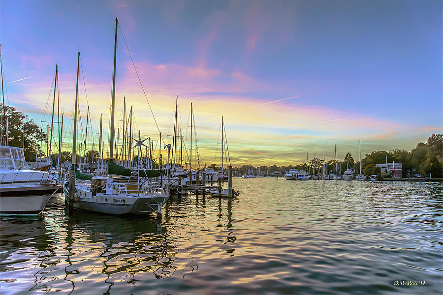 Annapolis City Marina Sunset Photograph by Brian Wallace