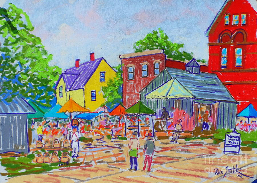 Annapolis Royal Farm Market Pastel by Rae  Smith PSC