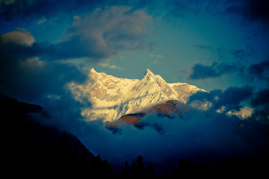 Annapurna holy mountain in Himalyas Photograph by Raimond Klavins