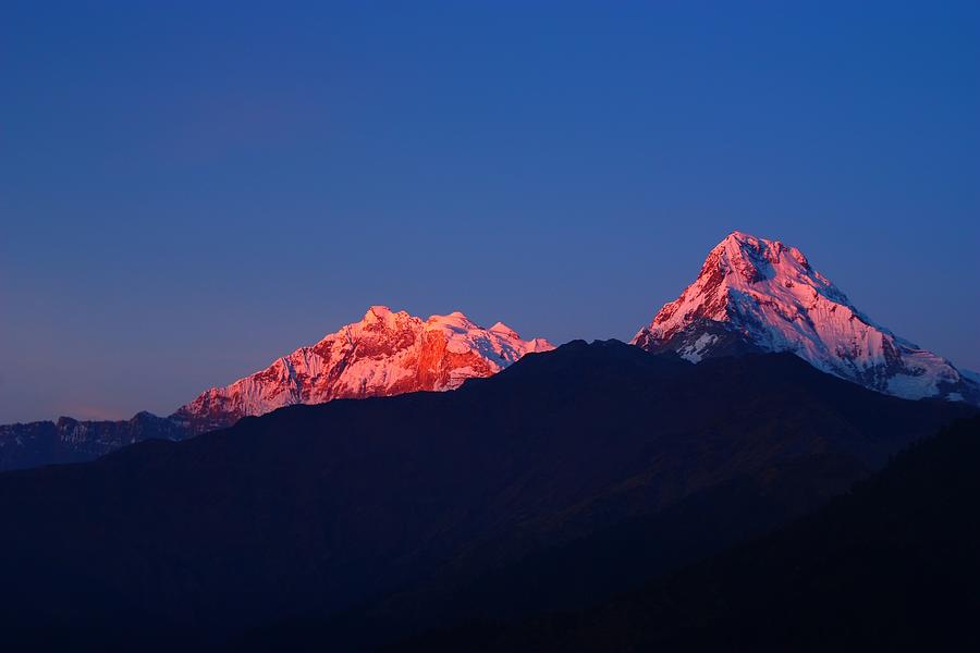 Sunset Photograph - Annapurna South Massif by FireFlux Studios