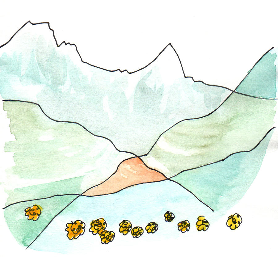 Annapurna with Marigolds Painting by Anna Elkins