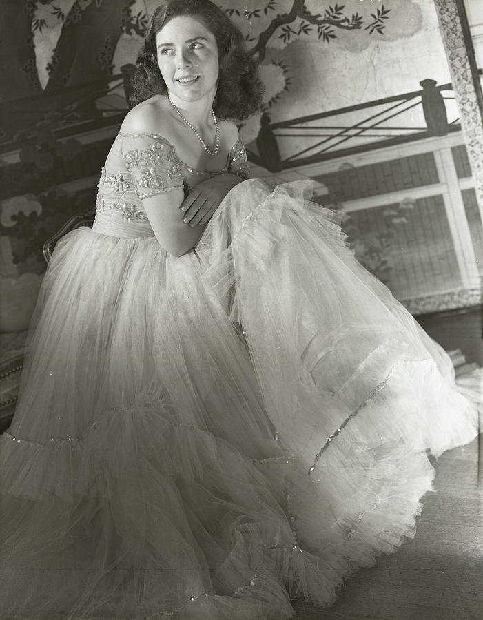 Anne Bullitt Wearing A Tulle Gown Photograph by Horst P. Horst