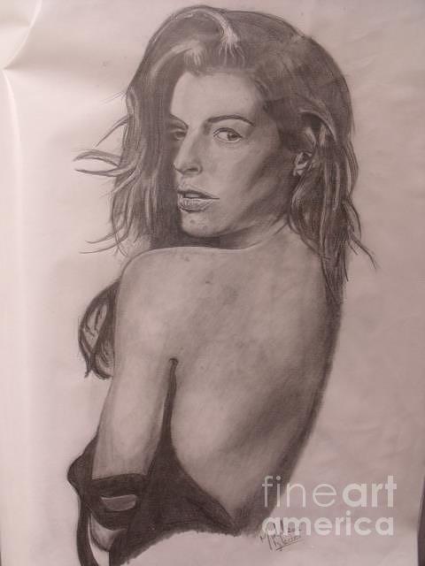 Anne Hathaway Drawing by Michael Iglesias