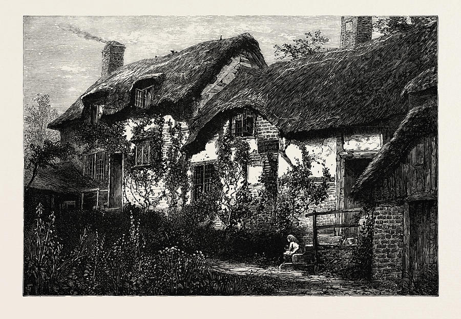 Anne Hathaway Drawing - Anne Hathaways Cottage, Uk by English School
