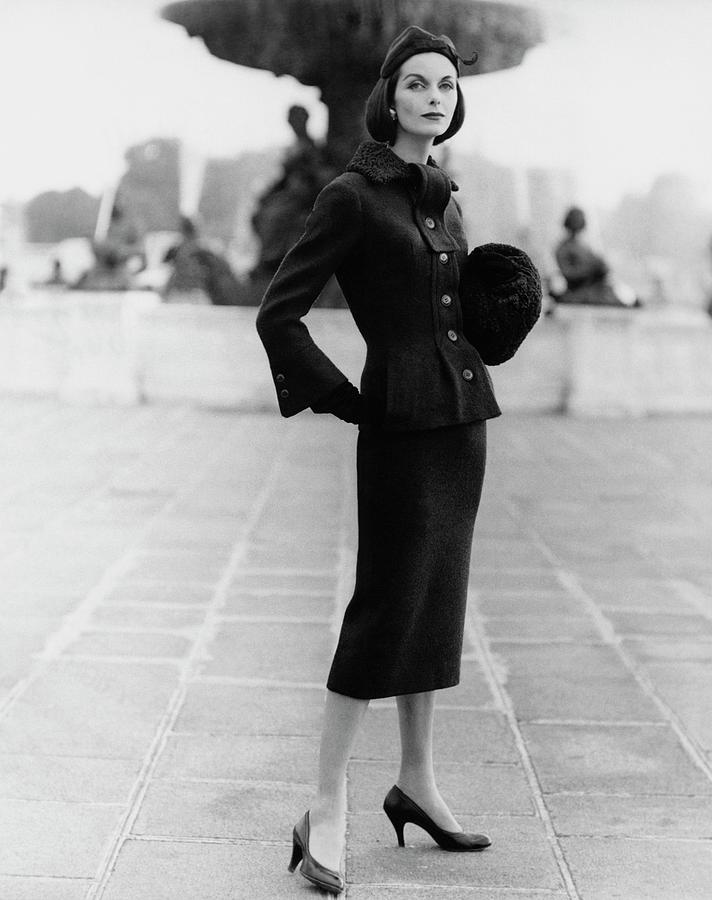 Anne St. Marie Wearing A Fath Suit Photograph by Henry Clarke