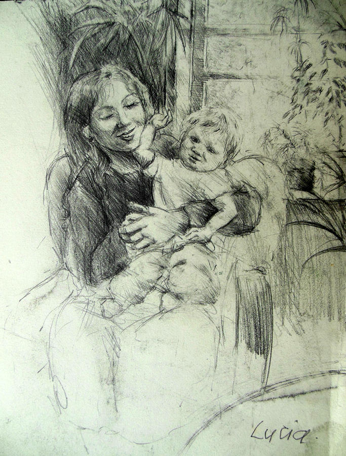 Annemarie Drawing by Lucia Hoogervorst