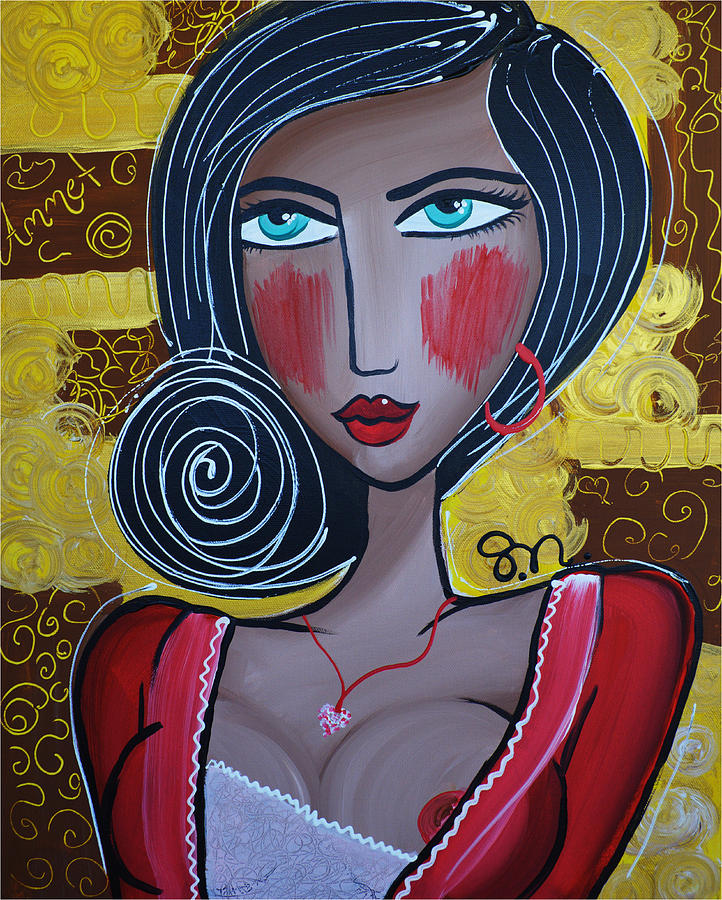 Woman Painting - Annet by Maria Sopoglidou Woman Painting - Annet by Maria Sopoglidou