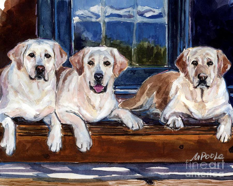 Dog Painting - Annie and her Sisters by Molly Poole