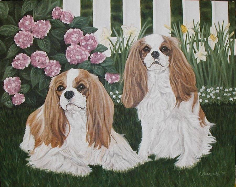 Cavalier King Charles Spaniel Painting - Annie and Sophie by Cynthia Brassfield