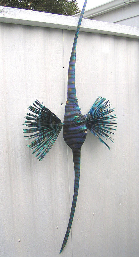 Annie the Angel fish Mixed Media by Dan Townsend