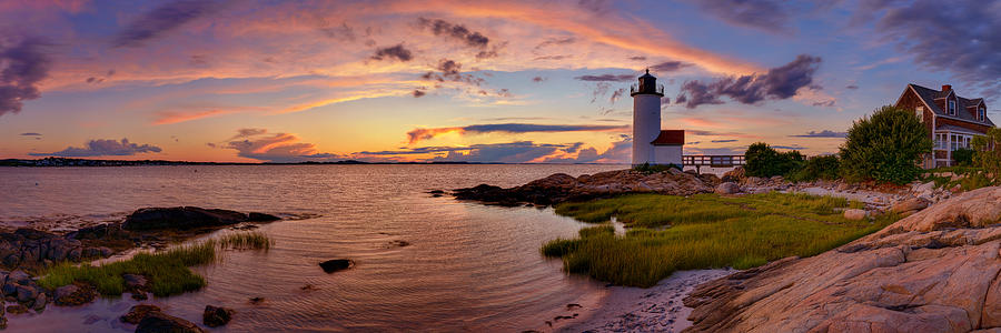 Lighthouse Photograph - Annisquam Harbor Lighthouse After Sunset by Scott Lynde