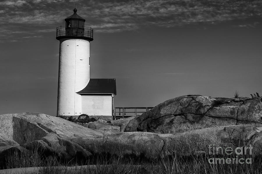 Annisquam Lighthouse bw Photograph by Jerry Fornarotto