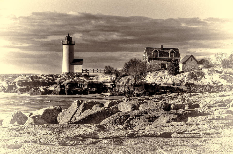 Annisquam Lighthouse Vintage Photograph by Liz Mackney