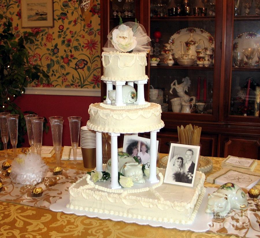 Anniversary Wedding Cake Photograph by Renee Trenholm