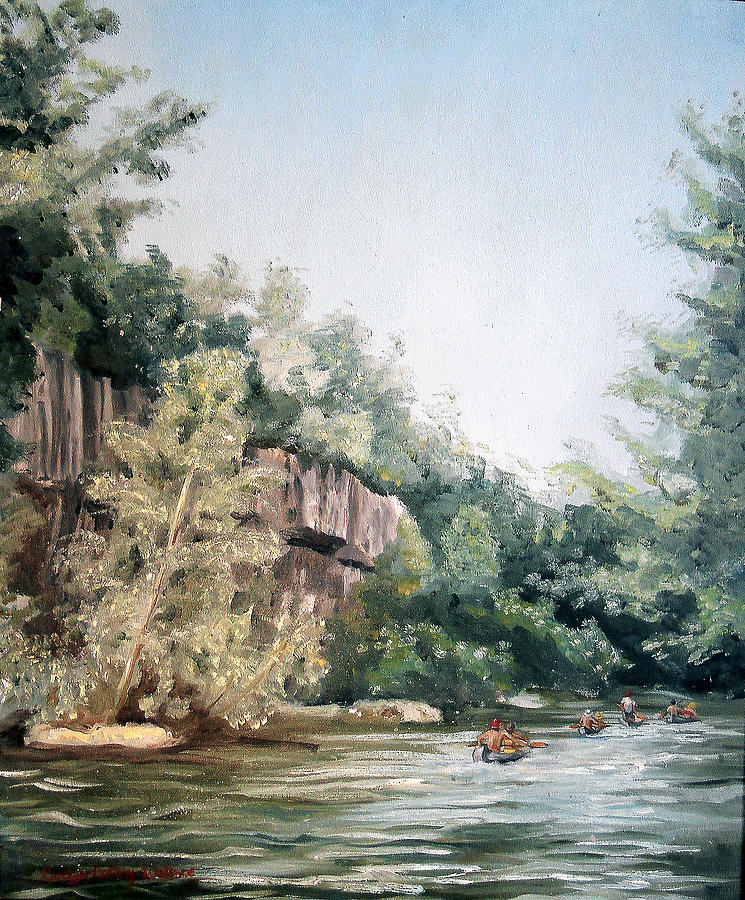 Annual Float Trip Painting by Carolyn Coffey Wallace