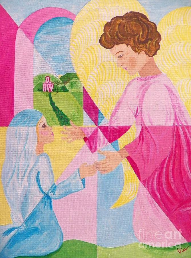 Annunciation Painting by Judy Via-Wolff