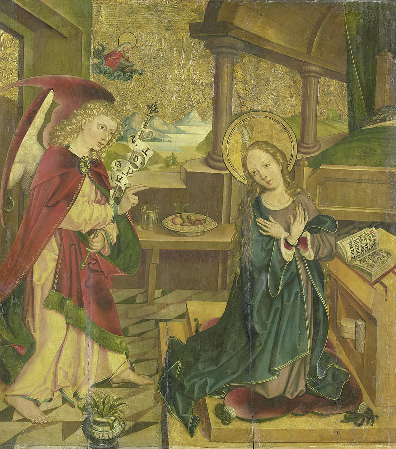 Annunciation Drawing - Annunciation To The Virgin, Meester Van Het Salemer Altaar by Litz Collection