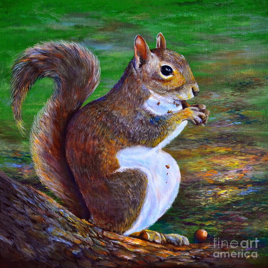 Nature Painting - Another Acorn by AnnaJo Vahle