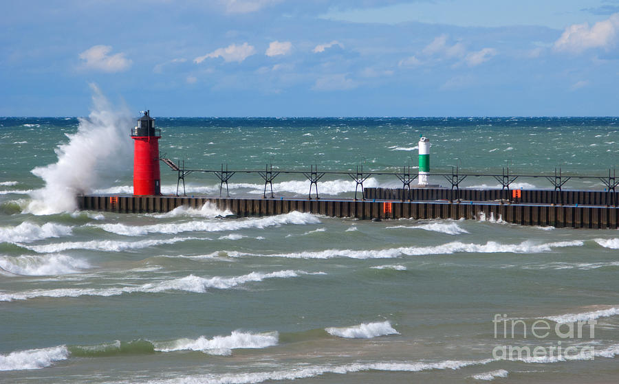 Lake Michigan Photograph - Another Big Wind by Ann Horn