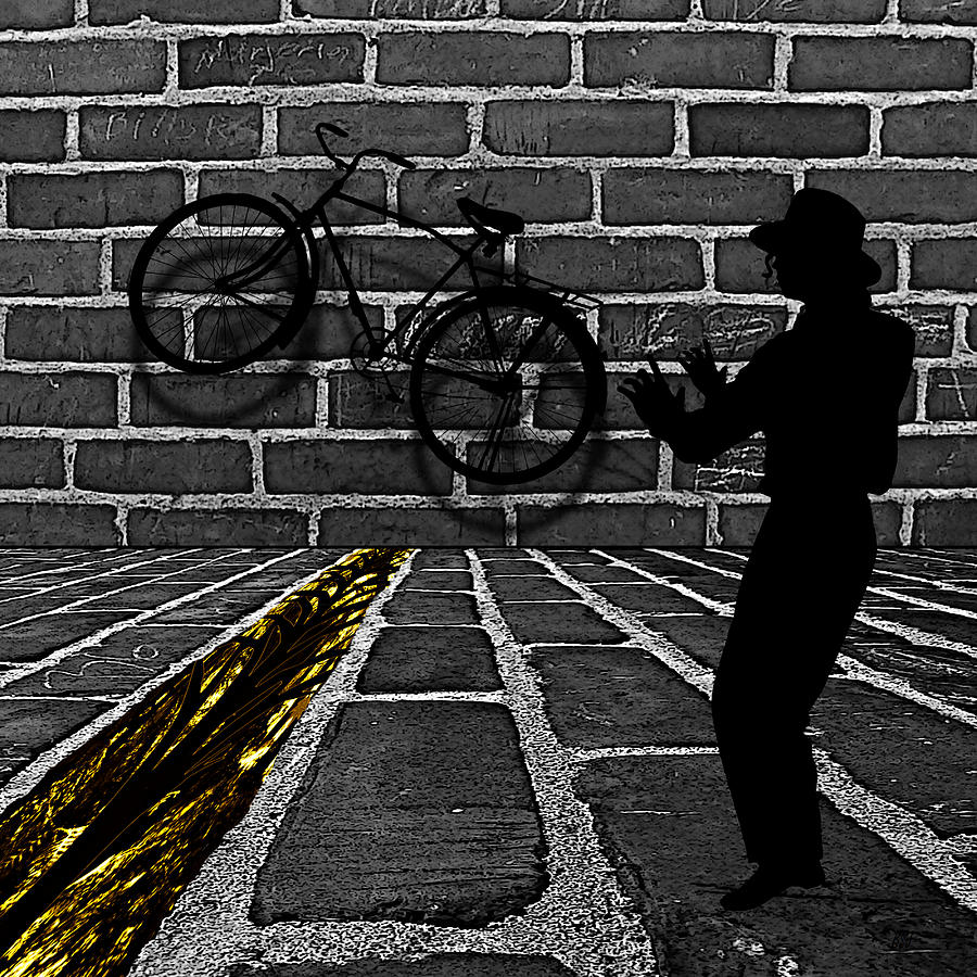 Another Bike on the Wall Digital Art by Barbara St Jean