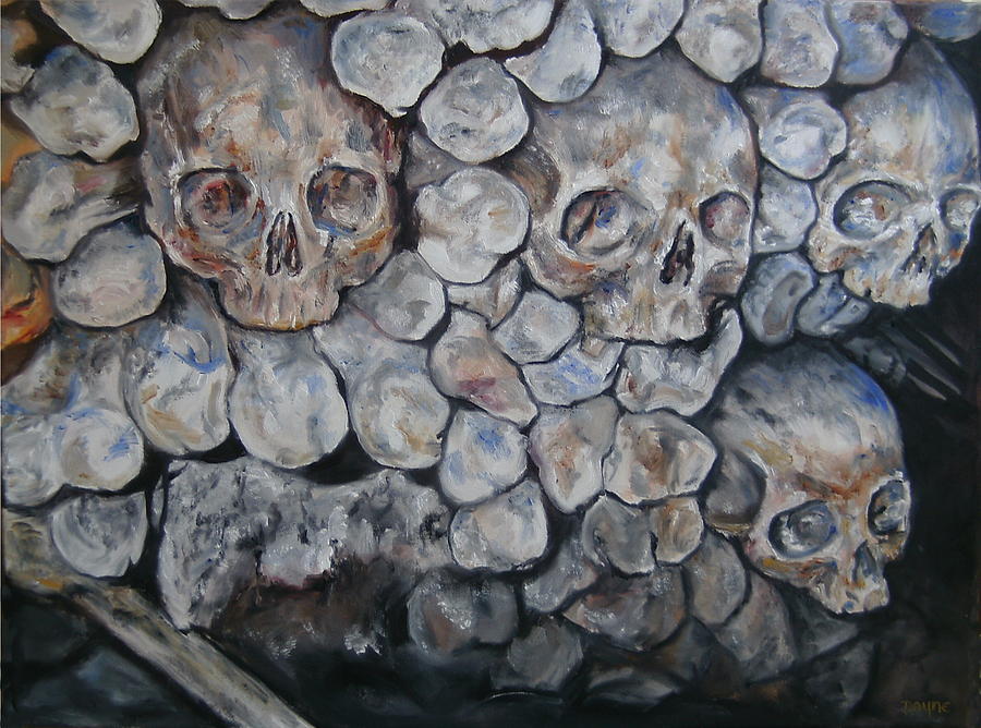 Skull Painting - Another Brick in the Wall by Deana Smith