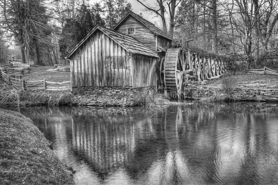 Black And White Photograph - Another Look at the Mabry Mill by Gregory Ballos