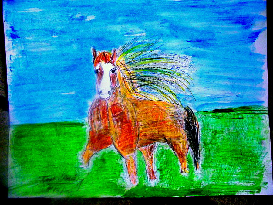 AnOther OReilly ORiginal Painting 50 Shades of a horses mane blowing in ...