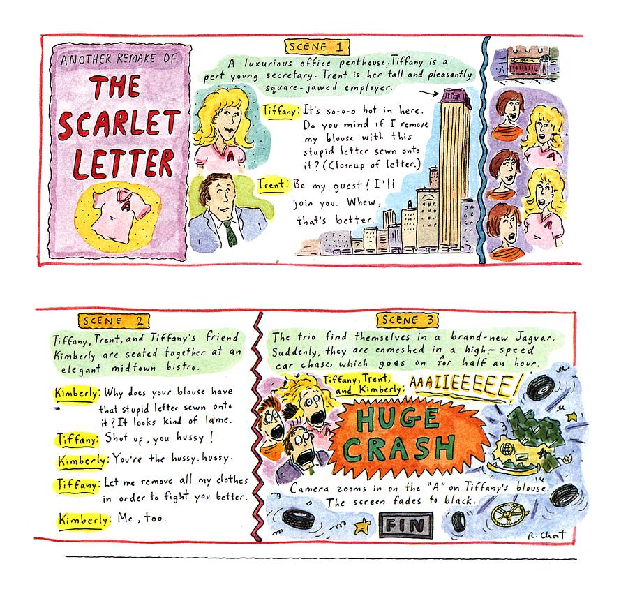 Another Remake Of The scarlet Letter Drawing by Roz Chast
