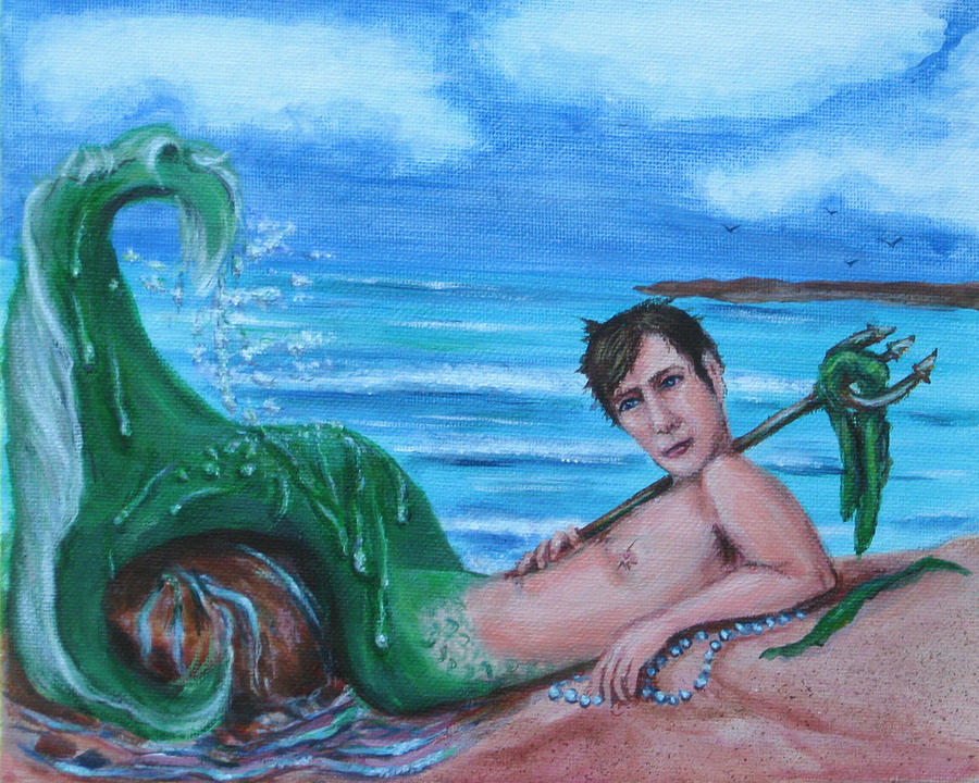 Mermaid Painting - Another Saturday Night by Cathi Doherty