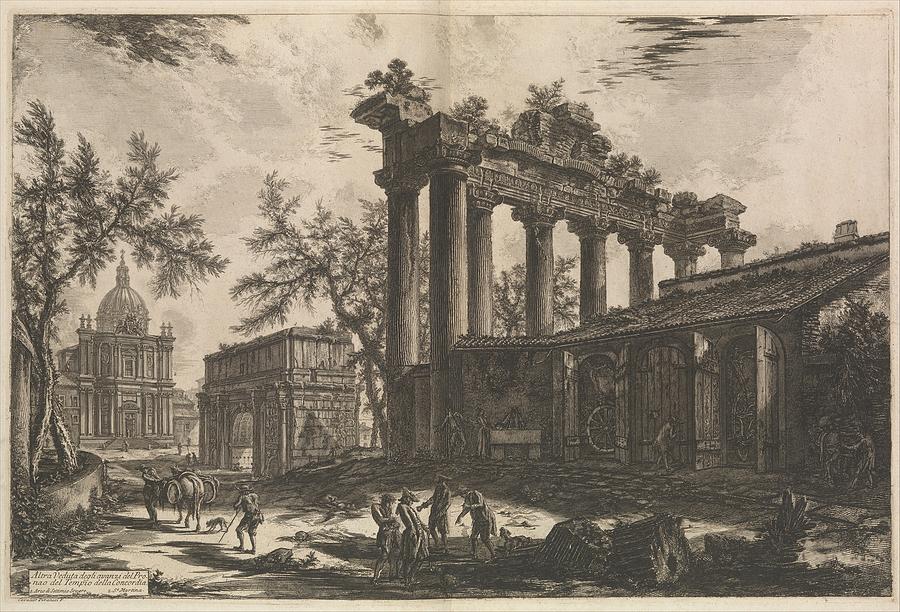 Giovanni Battista Piranesi Drawing - Another View Of The Remains by Giovanni Battista Piranesi