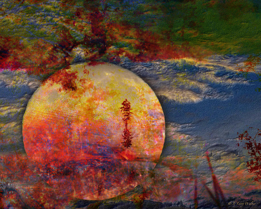 Another World Moon Abstract Digital Art by J Larry Walker