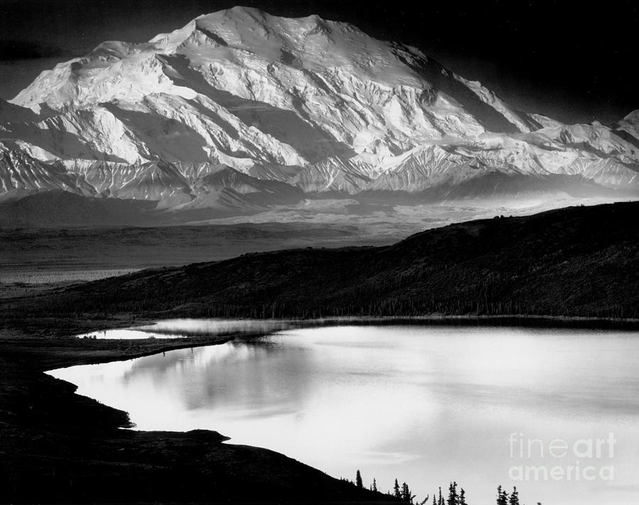 Alaska Photograph - Mount McKinley and Wonder Lake Denali National Park Alaska 1947 by Ansel Adams