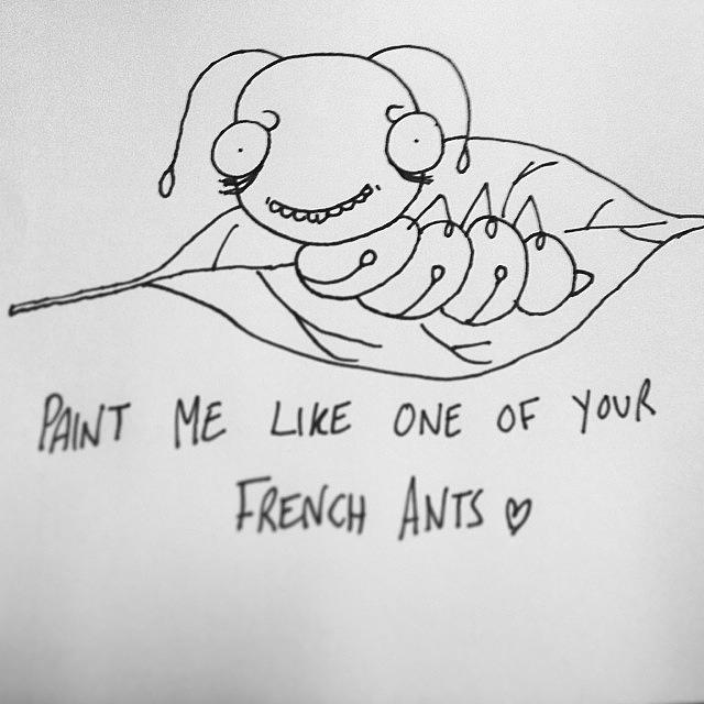 Ant Photograph - #ant #doodle #cartoon #titanic #leaf by Daniel Hills