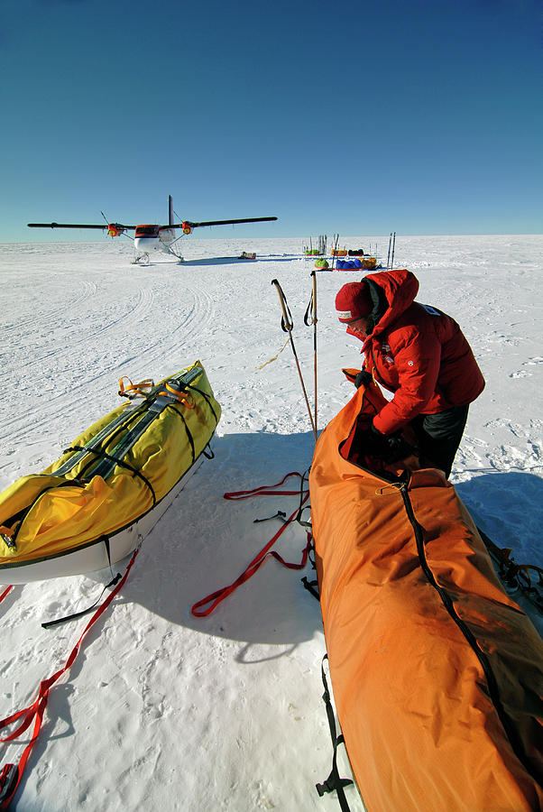 Antarctic Explorer Packs His Gear Photograph by Cliff Leight Antarctic Explorer Packs His Gear Photograph by Cliff Leight
