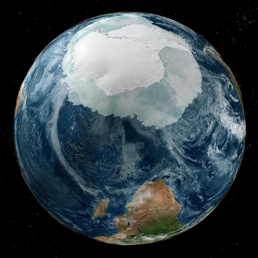 Antarctica And Southern Africa Photograph by Nasa/goddard Space Flight Center Scientific Visualization Studio/science Photo Library