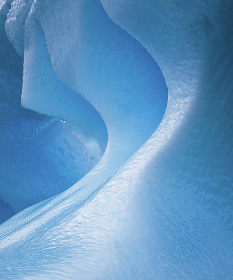 Abstract Photograph - Antarctica, Blue Ice, Fine Art, Close-up by George Theodore