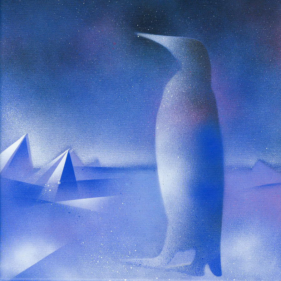 Penguin Painting - Antarctica by Hakon Soreide