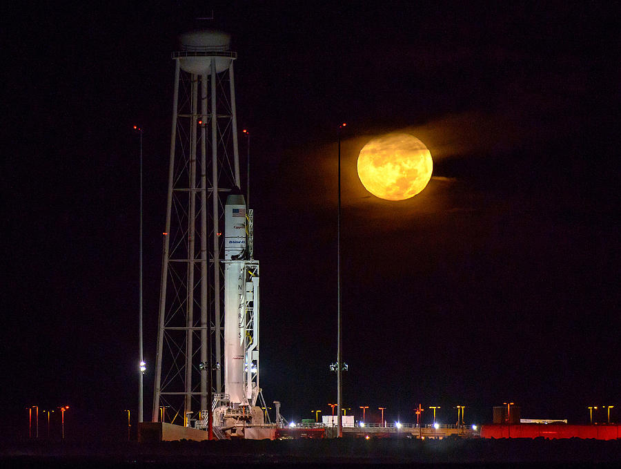 Antares Rocket At Launch Pad Photograph by Science Source